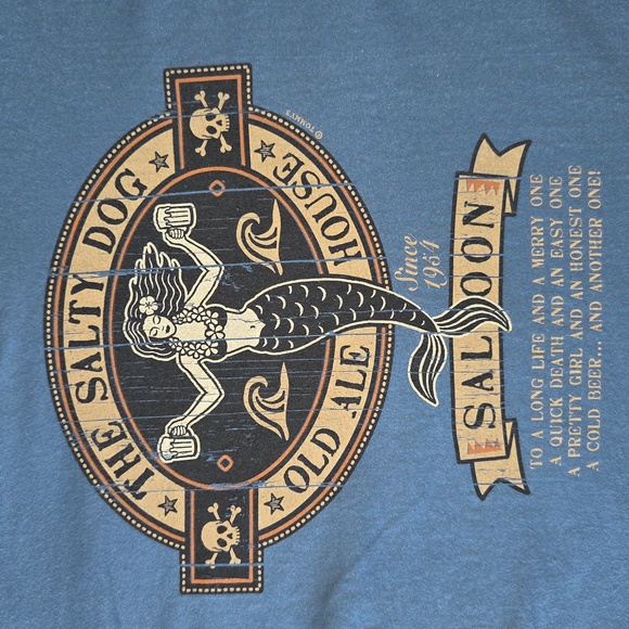 The Salty Dog Saloon Mermaid 100% Cotton Long Sleeve Graphic T-shirt - Picture 7 of 7